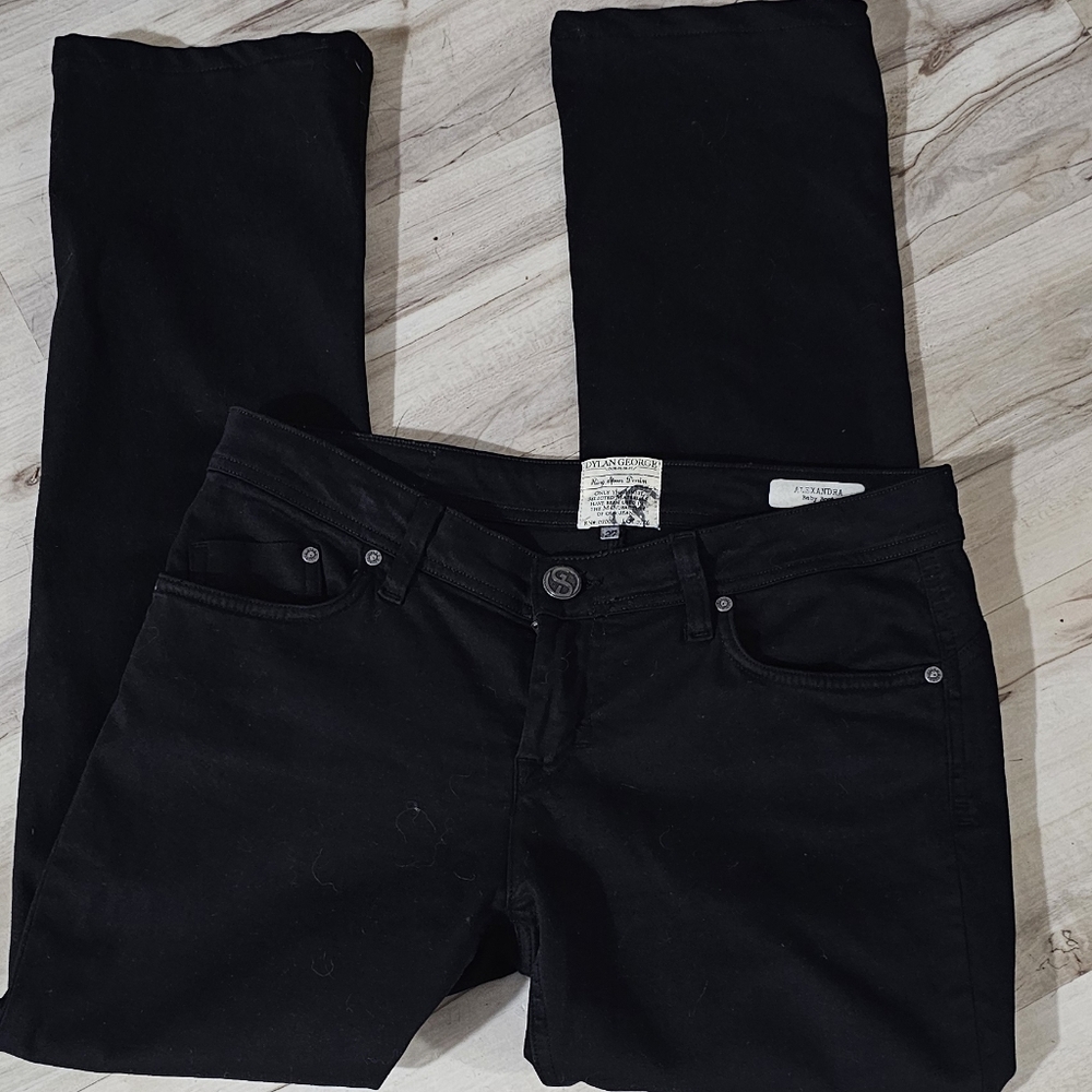 Dylan George Alexandra Baby Boot Jeans Black Denim Sz 27